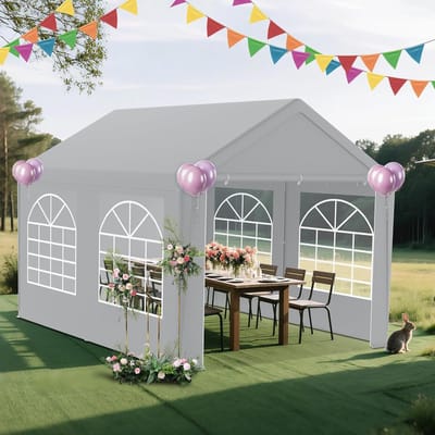 Stabiel Paviljoen - Partytent Feesttent - Buitenfeesten Organiseren - Robuust Stalen Frame - 3 x 4 Meter - Grijs