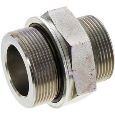 UN 1-11/16''-12 x M48x2 Verzinkt Stalen Borstnippel ORFS 250 Bar - Hydrauliek - FL2S-M-EZE-111U-M48-O