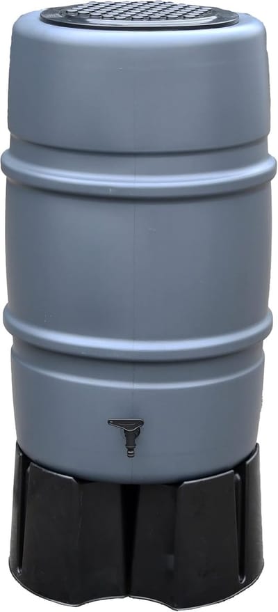 Regenton Set - Water Opslag - Tuin Besproeien - Inclusief Voet Kraan - 227 Liter - Antraciet