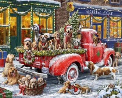 Kerst Legpuzzel - Honden Puzzel - Ontspanning Thuis - Premium Kwaliteit - 1000 Stukjes - Rood