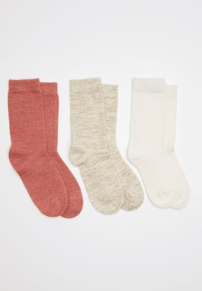 Damart - Set van 3 paar effen sokken van met wol gebreide Thermolactyl - Dames - Veelkleurig - 36/38