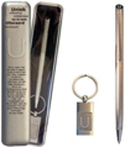 Pen en sleutelhanger giftset letter U