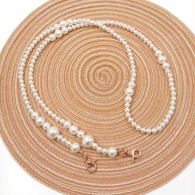 Elegante Parelsleutelring Schouderband voor Handtassen en Portemonnees - 125 cm Lange DIY Decoratie en Vervangingsketting voor Handbagage en Modeaccessoires
