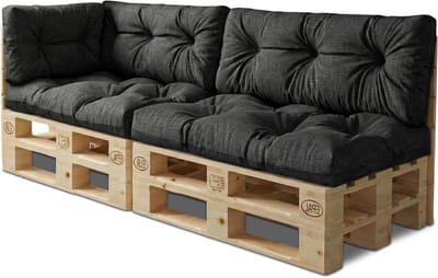 Palletkussens Set - Kussens voor pallets - Zitmeubelen buiten - Extra dikke vulling - 2x 120x40 2x 120x80 1x 60x40