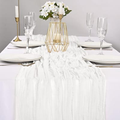Kaasdoek Tafelloper - 6 stuks - Wit - 90 x 300 cm