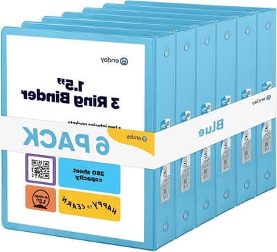 Ringband Mappen - Opbergmappen - School Kantoor - Aanpasbaar Transparant - 15 Inch Capaciteit - Blauw