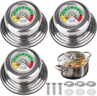 3-delige set dekselgrepen en knoppen, compatibel met kookgerei met 5 mm schroefdraad