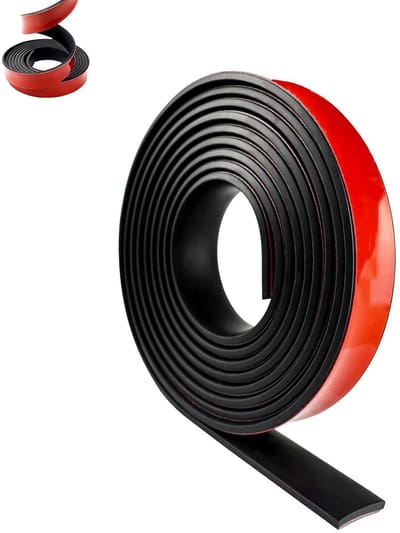 Rubber Strips - Zelfklevend - 25mm X 3mm X 3M - Neopreen Rubberplaat - Afplakband - Zelfklevende Rubberprofiel - Sealing Tape voor DIY - Vloerbedekking afsluiten