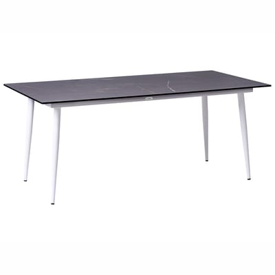 TOLENTINO - Tuintafel - Wit/Donkergrijs - HPL/Aluminium