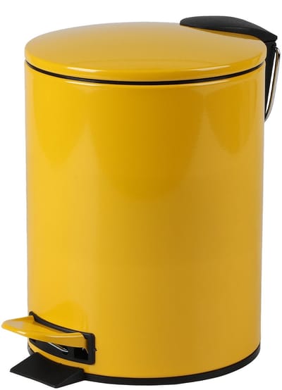 Urban Living Pedaalemmer Toulon - geel - 3 liter - metaal - L17 x H23 cm - soft-close - toilet/badkamer