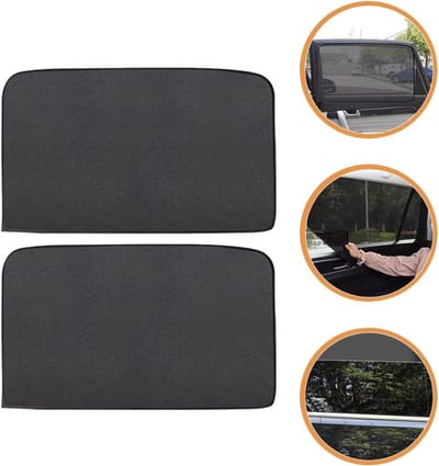2 stuks Zonnescherm auto baby - Zonnescherm Auto Zijruit - Magnetisch zonnescherm voor ramen - 78*50 cm transparant net - Met 6 magneten - Universeel zonneschermnet voor auto's - Transparante raamafdekking - Zwart