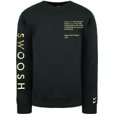 Nike Swoosh Lange Mouw Zwarte Pullover Crew Hals Heren Truien DC2577 010