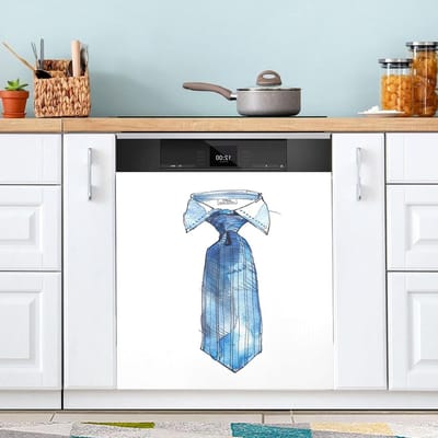 Vaatwasser Magneet Cover - Keuken Decoratie - Keuken Opfrissen - Universeel Pasvorm - 58 x 66 Inch - Blauwe Stropdas