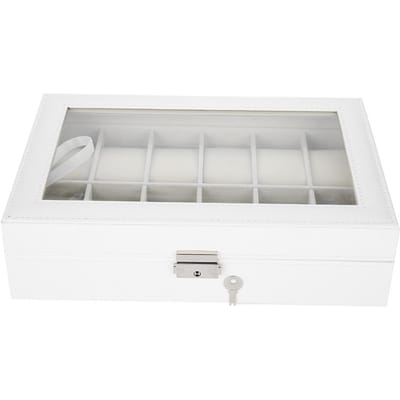 12 Vakken PU Leer Horlogehouder Polshorloge Display Koffer Sieraden Cadeau Opbergdoos Organizer gray