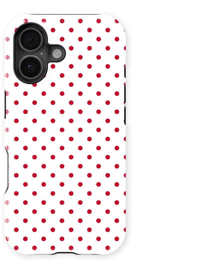 Polka Dots Hoesje geschikt voor iPhone 16 | Geschikt Voor Mag | Stippen Design Backcover geschikt voor iPhone 16 Cherry Dots