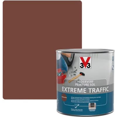 V33 Vloerfverf Binnen - Buiten Extreme Traffic Terracotta Zijdeglans 0,5l