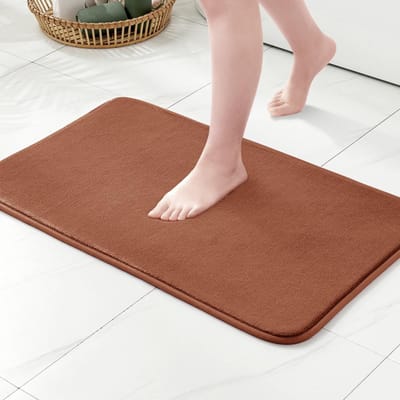 Badmat, traagschuim, badmat, badmat, douchemat, decoratiemat, antislip, voor badkamer en woonkamer, 40 x 60 cm, koffie
