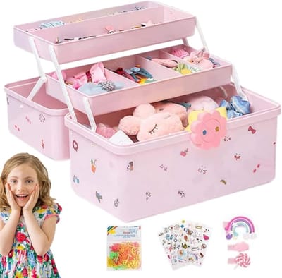 Haarstukken organizer - Opbergdoos accessoires - Accessoires opbergen - Waterdicht en slijtvast - 3 lagen - Wit