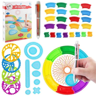 Allecto - Kids Art Painting Tool - educatieve spirograaf-kunstset - duurzaam en veilig - schilderen en tekenen - creatieve hobby - geschikt voor ki...