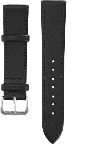 Zwarte PU Leren Horlogeband met Gesp - Universele Vervangband voor Horloge Accessoire 12mm-22mm voor Dames en Heren, Comfortabel en Duurzaam