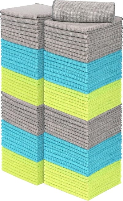 100 stuks multifunctionele herbruikbare microvezelreinigingsdoekjes - pluisvrij, streepvrij - wasbaar - stofdoek voor huis keuken auto motorfiets ramen 30 x 30 cm