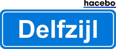 Hacebo - Plaatsnaam Sticker - 29x10 CM - Delfzijl sticker - Verkeersborden sticker - grappige cadeaus - Delfzijl