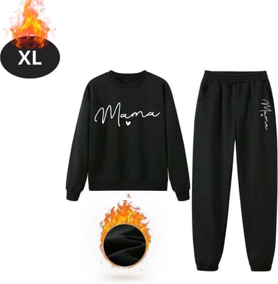 Nivard Joggingpak - Huispak - Volwassenen - Trainingspak - Comfortabel - Joggingsbroek - Tracksuit - Dames - Winter - Zwart - XL
