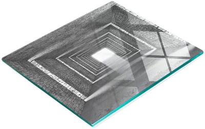 Decoratieve glazen plank met afbeeldingen voor het serveren van snacks (bakstenen) 60x52 cm