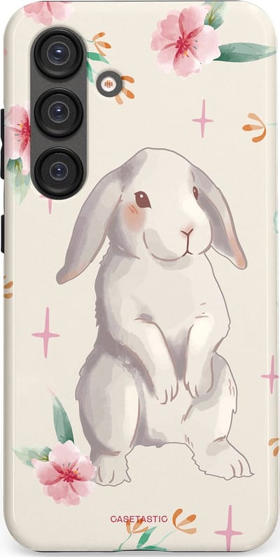 Casetastic Hoesje Geschikt voor Samsung S25 - Stijlvolle Beschermende Duo-layer Case - Klein konijntje