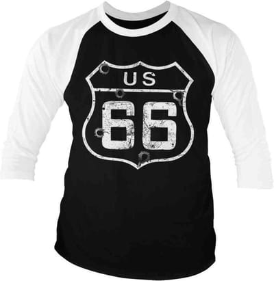 Route 66 Raglan top -S- Bullets Zwart/Wit