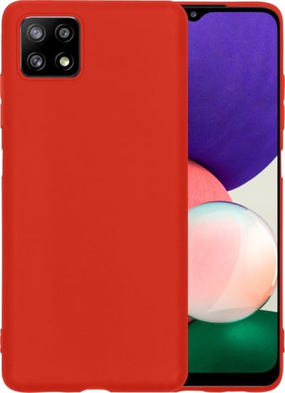 Hoesje - Geschikt voor Samsung Galaxy A22 4G - Sterk & Shockproof - Siliconen Case - Hoes Cover - Telefoonhoes - Rood