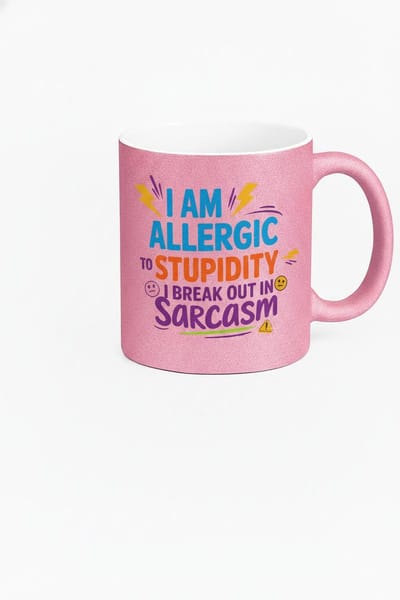 Allergic to Stupidity Mok - Unieke Koffiemok met Sarcasme Design