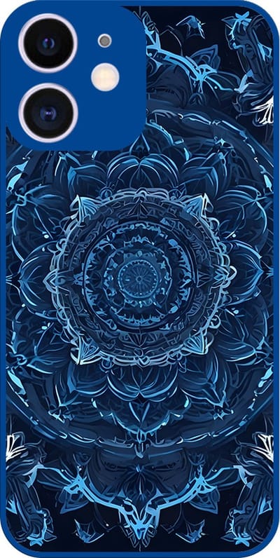 Smartphonica Telefoonhoesje Geschikt voor iPhone 11 met donkerblauw mandala opdruk - TPU case dark blue mandala design - donkerblauw geschikt voor iPhone 11