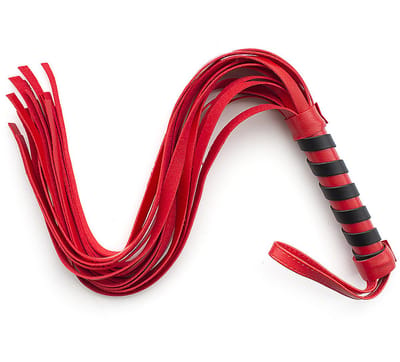 Zeloria PU Leren Zweepje – Rood Flogger met Antislip Handvat – Spannend Accessoire voor Volwassenen