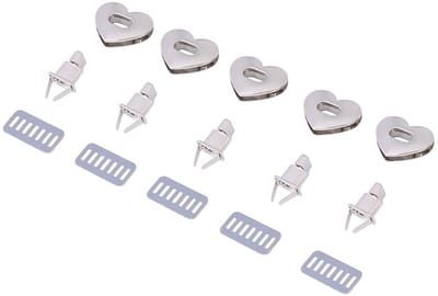 Dailygoods- Draaivergrendeling Hartvorm - Sluiting Metaal - 5 Sets - Robuust - Klassiek Ontwerp - Hoogwaardige Kwaliteit