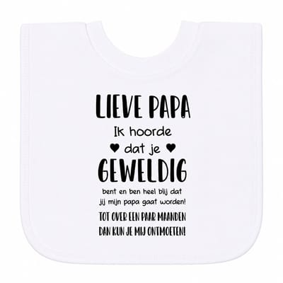 Baby slabbetje cadeau tekst je wordt papa lieve geweldig ontmoeten zwangerschap bekendmaking aankondiging voor de liefste aanstaande geboorte gaat worden jullie worden zwangerschapsaankondiging eerste vaderdag
