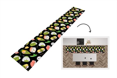 Keukenloper - Loper keuken - Kawaii - Sushi - Patronen - 300x50 cm - Keukenloper vinyl