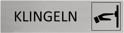 CombiCraft Aluminium Deurbordje "Klingeln " 165x45mm met tape