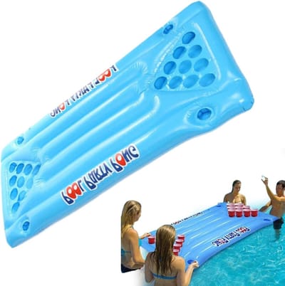 Opblaasbare pongtafel - Drijvende tafel - Feestplezier in water - Compact PVC design - 150 cm - Meerdere kleuren