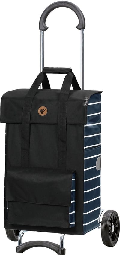 Andersen SHOPPER MANUFAKTUR Boodschappentrolley Scala Shopper Jella Blue Zwart 101cm