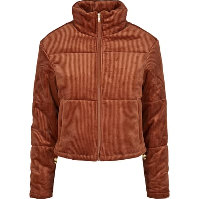 Urban Classics - Corduroy Puffer winterjas - XS - Bordeaux rood