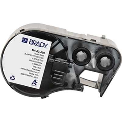 Brady M4-82-499 nylonweefsel labels zwart op wit | 9,53 mm x 9,53 mm (origineel)