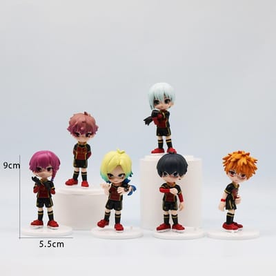 6 stuks/set BLUE LOCK Actiefiguur Speelgoed 9cm Anime Sagi Yoichi Chigiri Hyoma Nagi Seishiro Figuren Collectie Model Figuur no box black