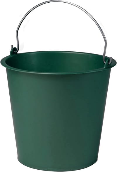 Huisemmer - Huishoudemmer - Huishoudelijk Werk - Kunststof met ijzeren beugel - 13 Liter - Groen