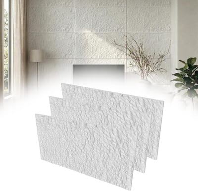 3D Muurpaneel Steenlook 120x60x3 cm, 3 Stuks PU Zelfklevende Wandbekleding, Waterdicht Steenpaneel voor Keuken, Badkamer & Woonkamer, Type A - Wit - NAIZY