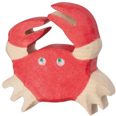 HOLZTIGER Zeedieren - Krab - 5X5X2Cm - Houten Figuur - Handgemaakt