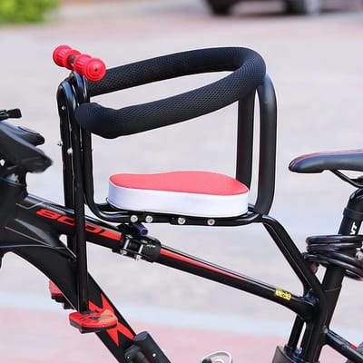 Voorgemonteerd Fietszitje - Kinderzitje Fiets - Veilig Fietsen - Opvouwbaar Pedaal Reling - Rood