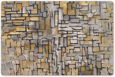 Placemats 45x30 cm - Placemat kunststof - 1 stuk - Mondriaan - Kunst - Oude meesters - Tableau I - Borden onderleggers - Decoratie voor op tafel - Keuken tafeldecoratie accessoires - Vinyl onderlegger - Tafelversiering