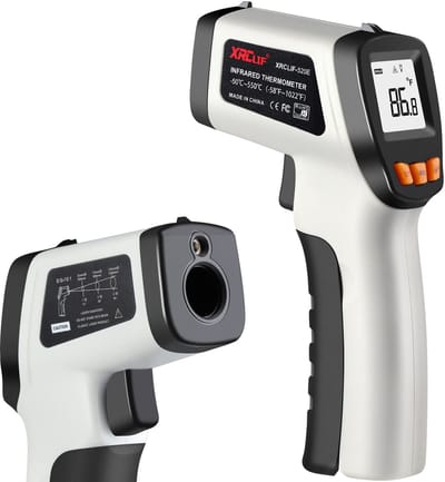 SnelShoppen - Laser Infrarood Thermometer Gun -50 °C tot 550 °C Contactloze Temperatuurpistool met Instelbare Emissiviteit & LCD-scherm voor Koken, BB