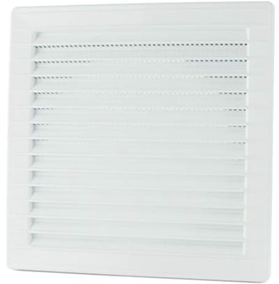 Ventilatierooster met Insectenbescherming en Lamellen Ø 100 mm - Hoekig kunststof